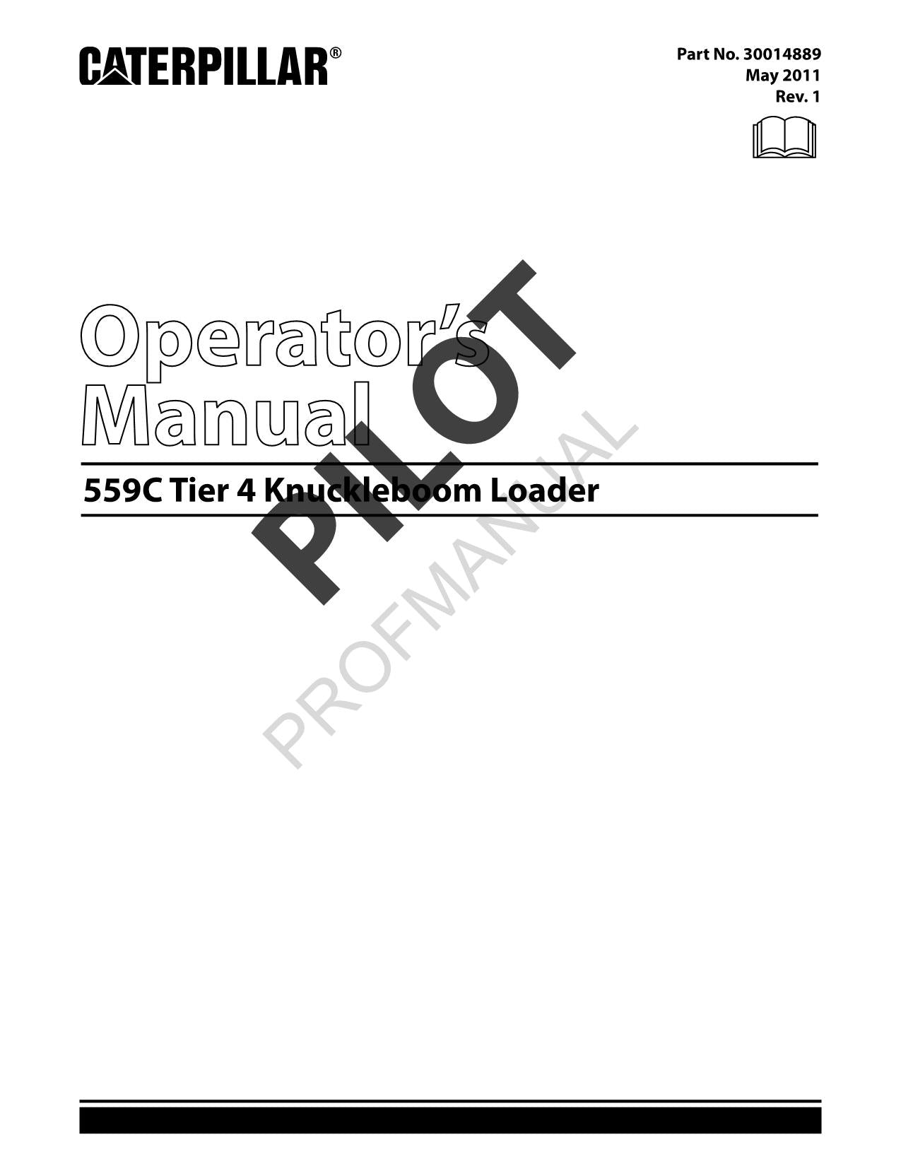 Cargadora articulada Caterpillar 559C Tier 4 Manual de mantenimiento del operador