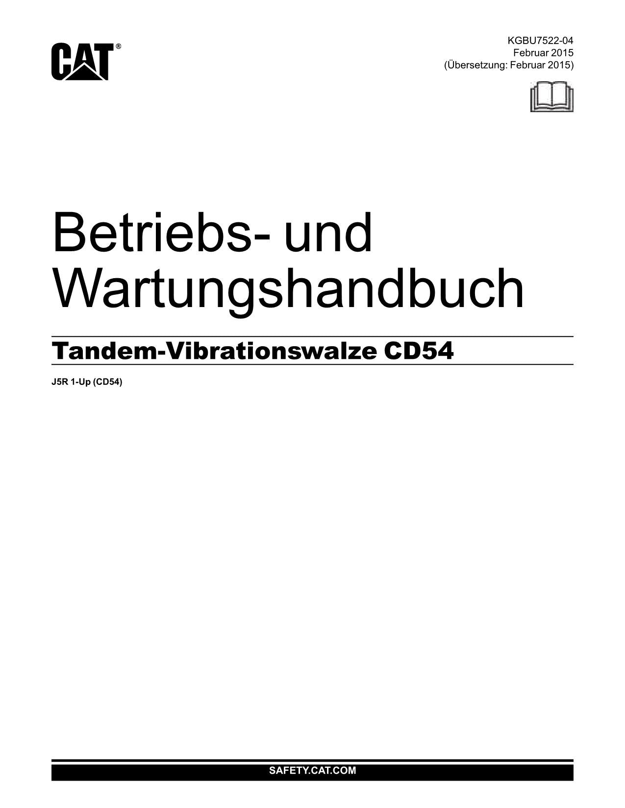 Caterpillar CD54 Kompaktoren Betriebsanleitung Wartungshandbuch