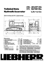 Liebherr R952 Litronic Excavator Operators manual
