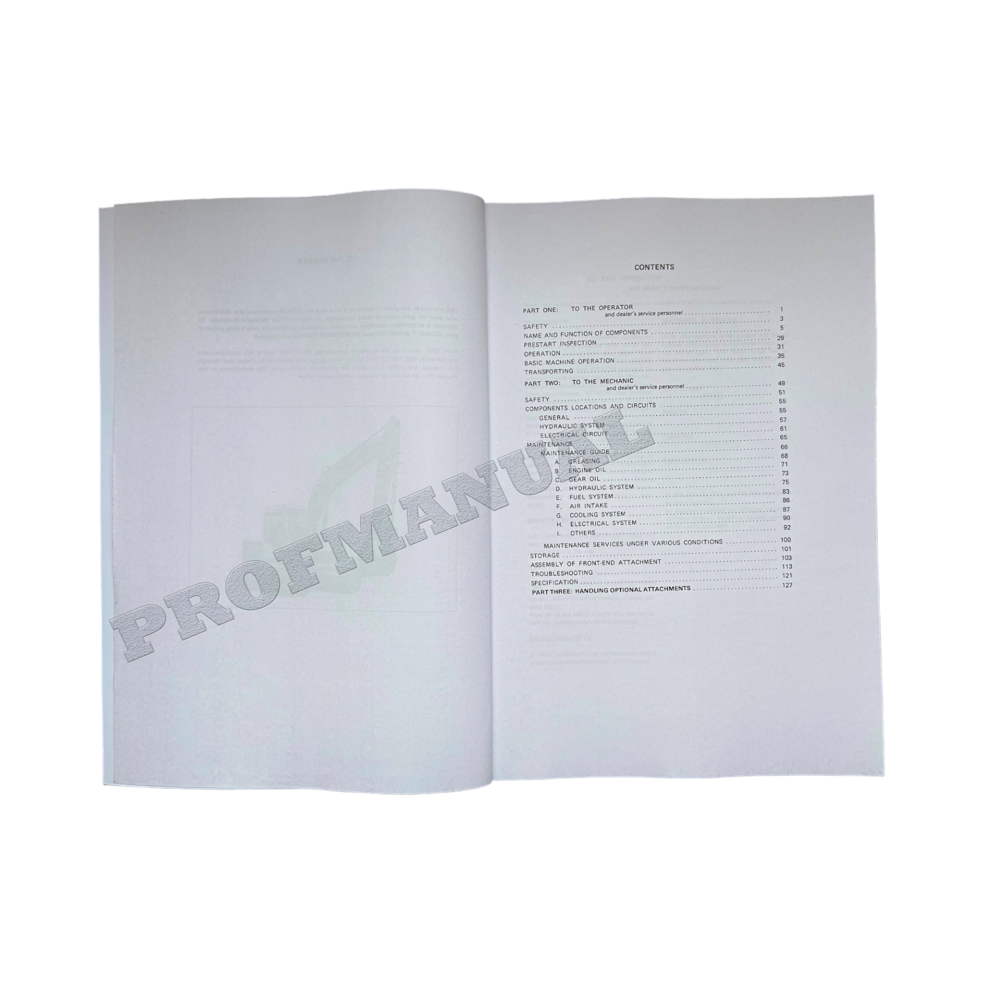 HITACHI EX120 EXCAVATOR OPERATORS MANUAL