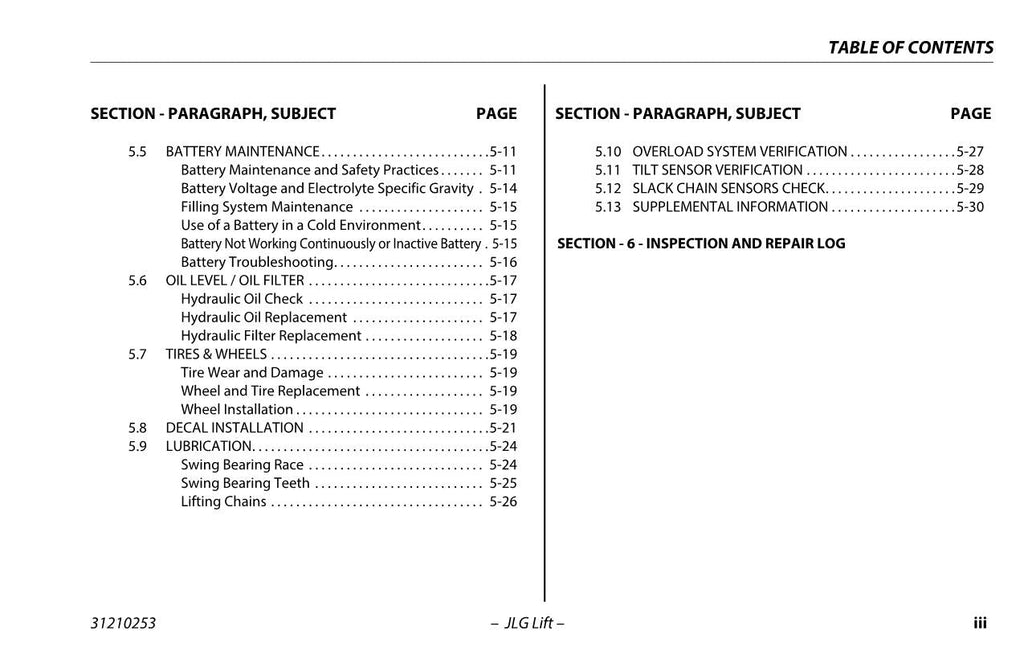 TOUCAN 12E 12E Plus Vertical Lift Maintenance Operation Operators Manual