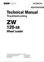 Hitachi ZW120-5B Wheel Loader Technical Manual Troubleshooting +Schematics