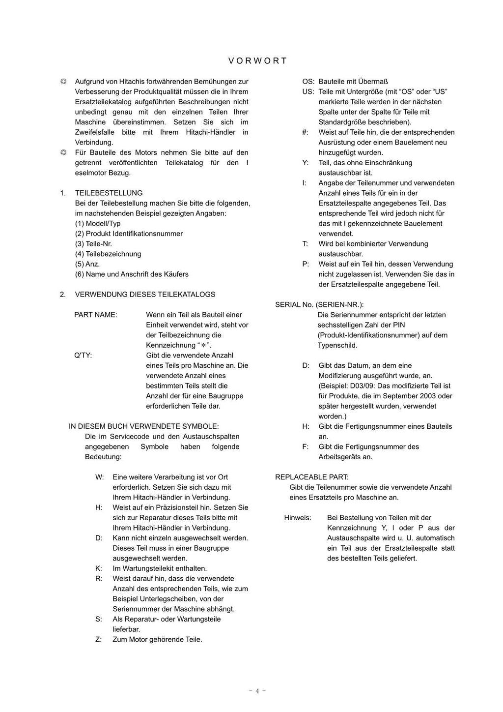 Hitachi ZW50-5B Wheel Loader Parts Catalog Manual SN 010001-up