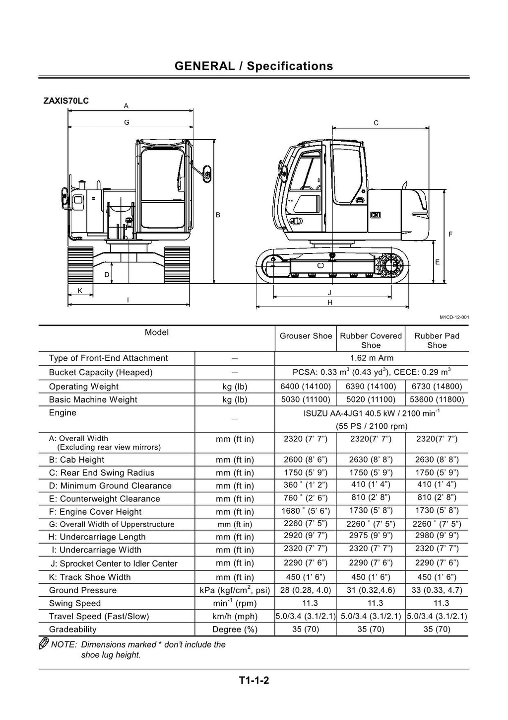HITACHI ZAXIS ZX70 ZX70LC Excavator Operational Principle Technical Manual
