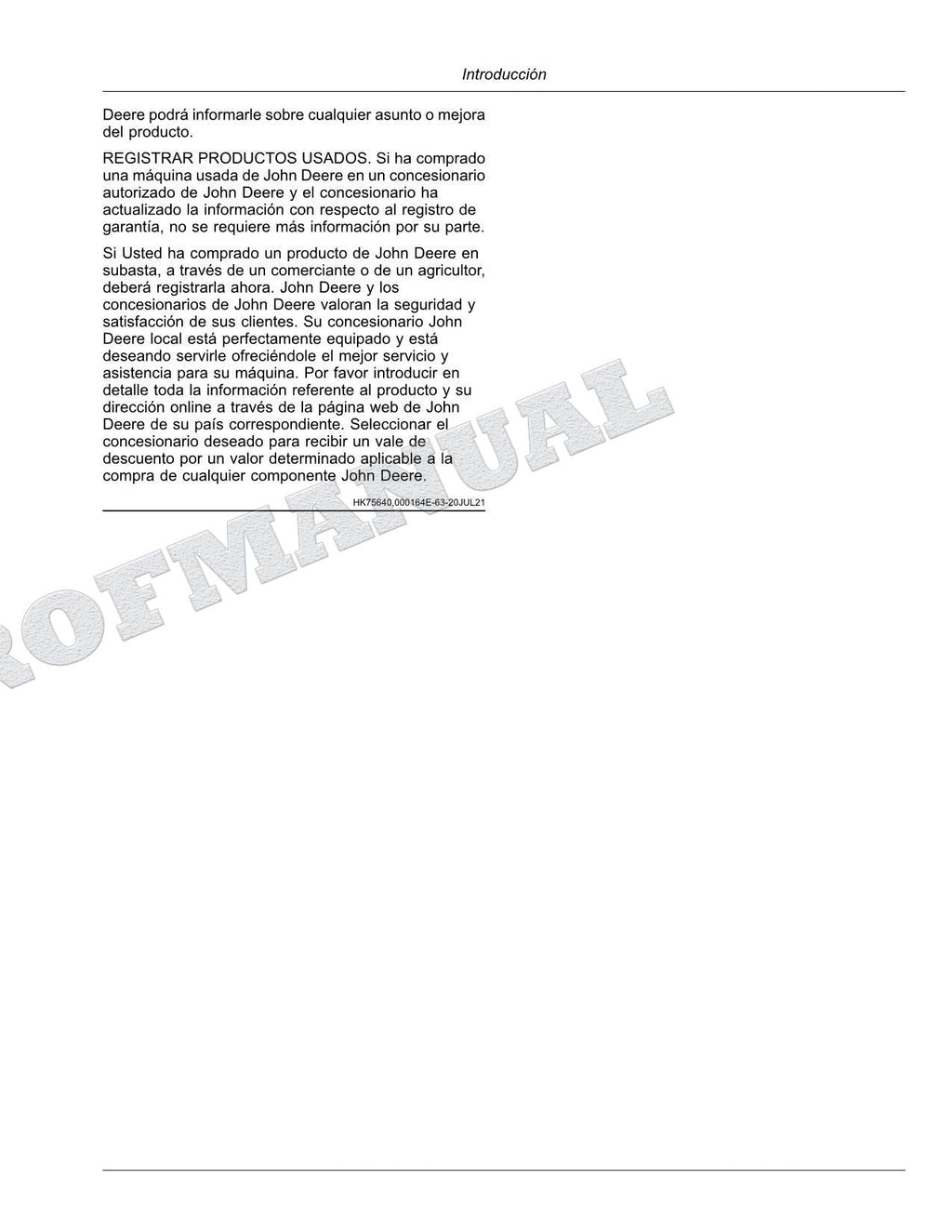John Deere W235R W260R hileradora Manual del Operador Español SN -509999