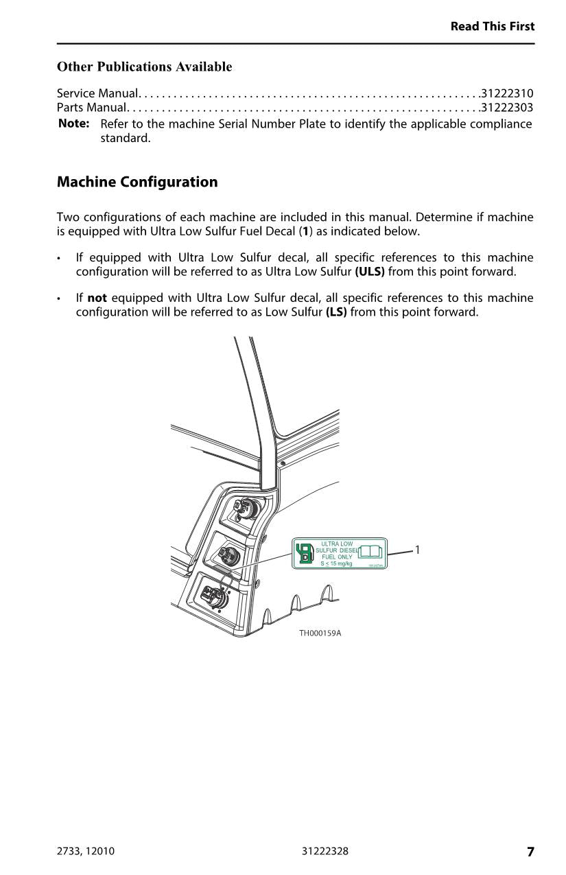 JLG 12010 2733 Telehandler Maintenance Operation Operators Manual 31222328