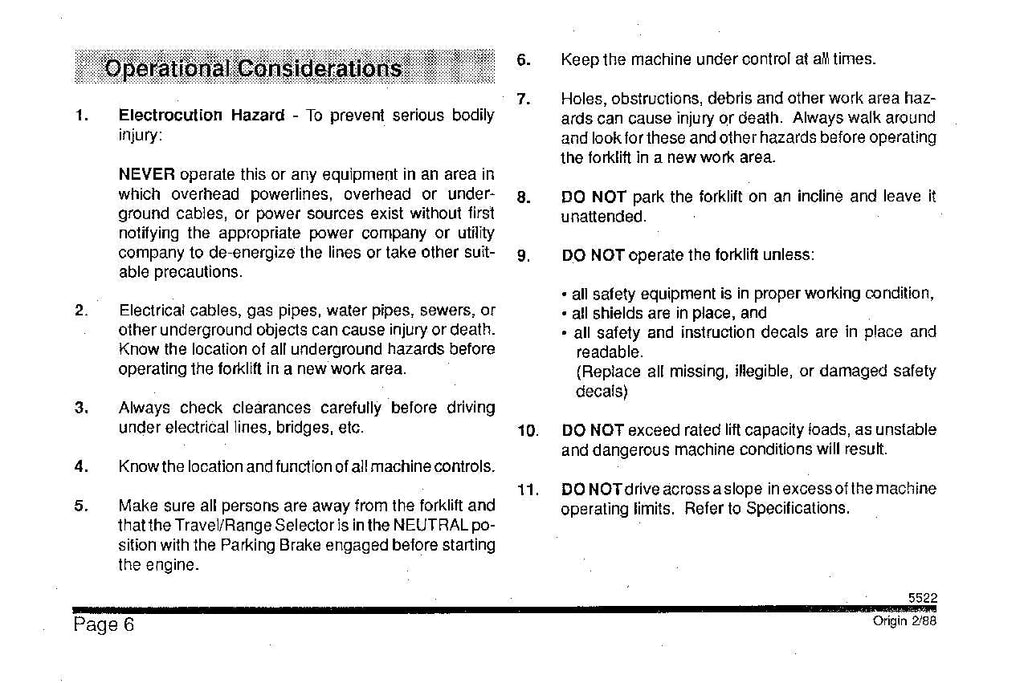 SKYTRAK 5522 Telehandler Maintenance Operation Operators Manual