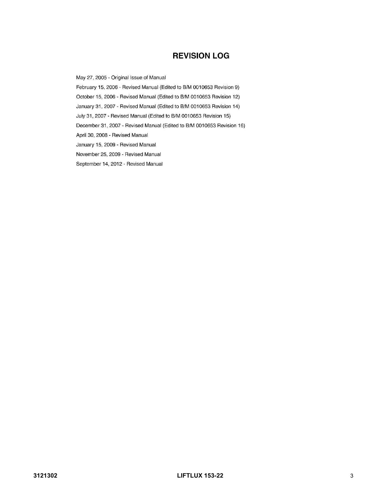 LIFTLUX 153-22 Scissor Lift Parts Catalog Manual Prior to 1200015676