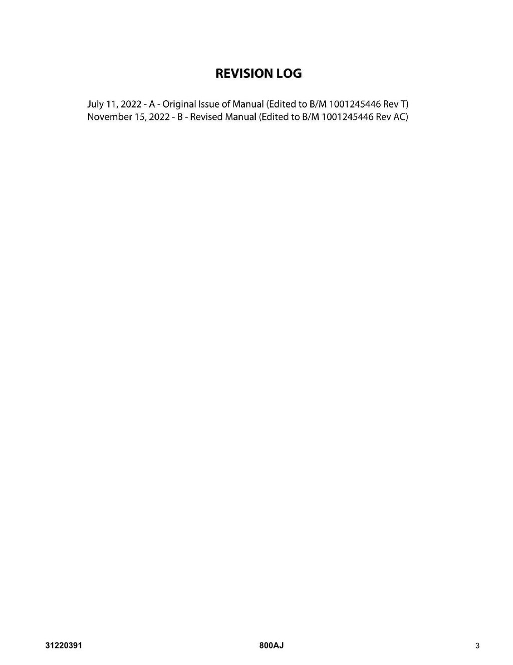 JLG 800AJ Boom Lift Parts Catalog Manual 31220391