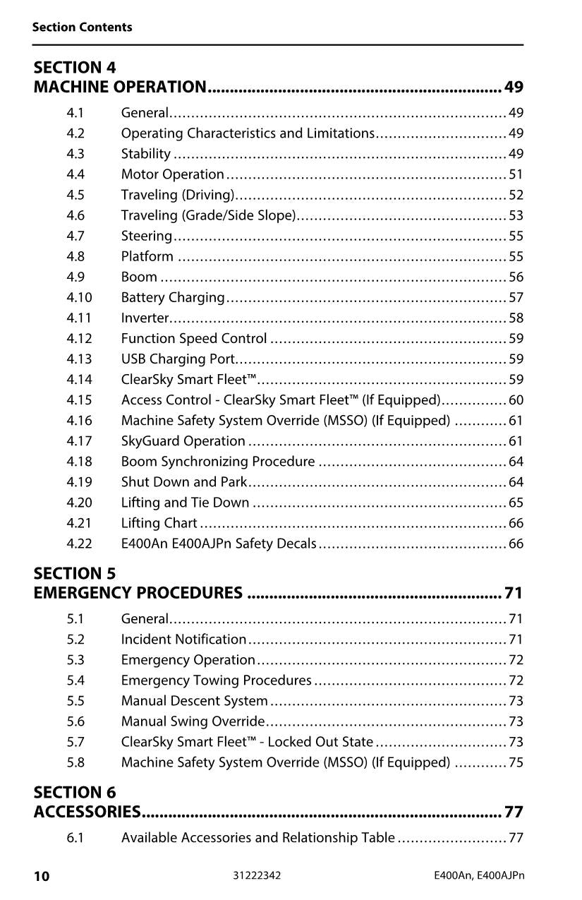 Manual del operador del elevador de pluma estrecha JLG E400AJP E400A 31222342