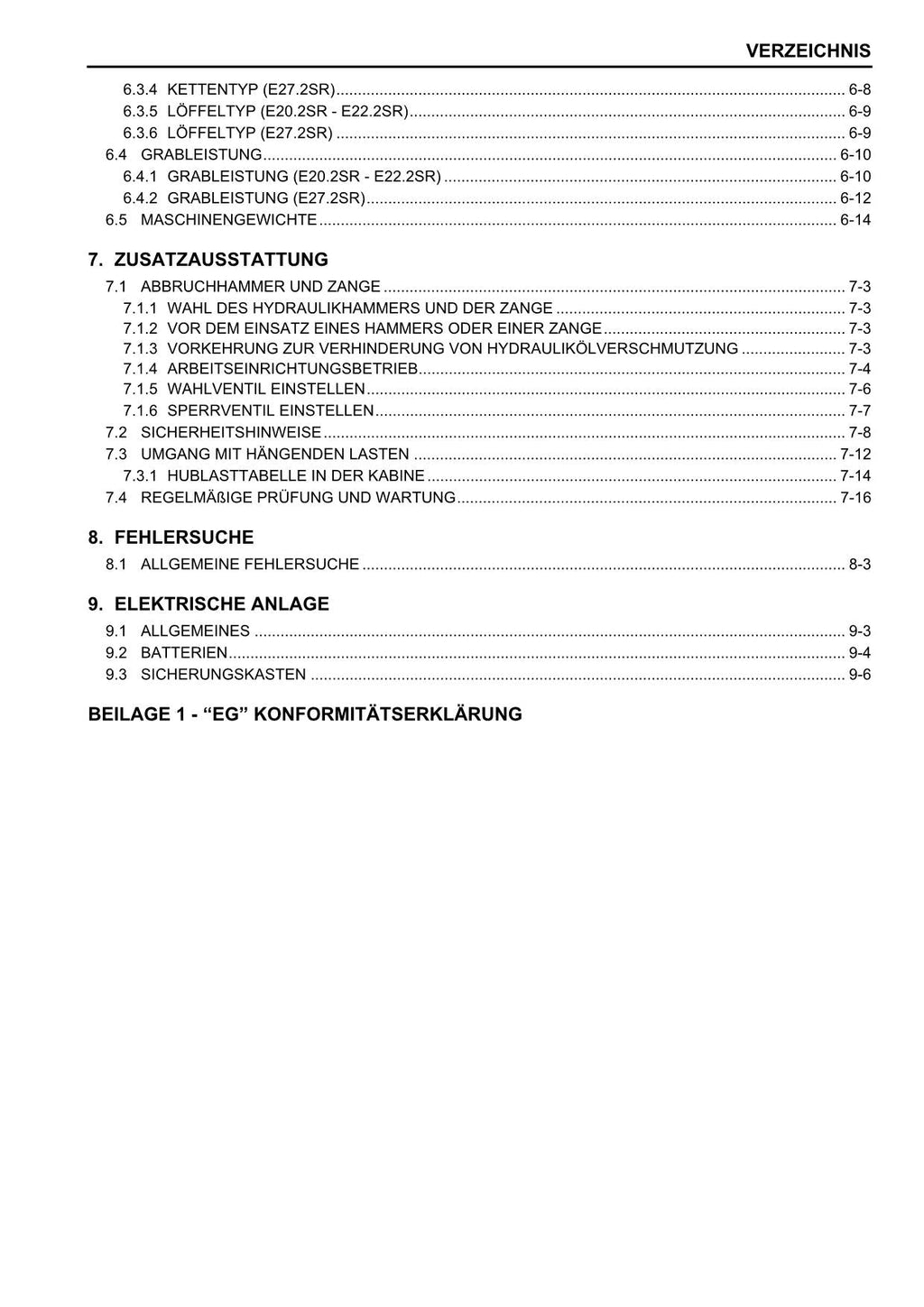 New Holland E20 2SR E22 2SR E27 2SR Bagger Betriebsanleitung