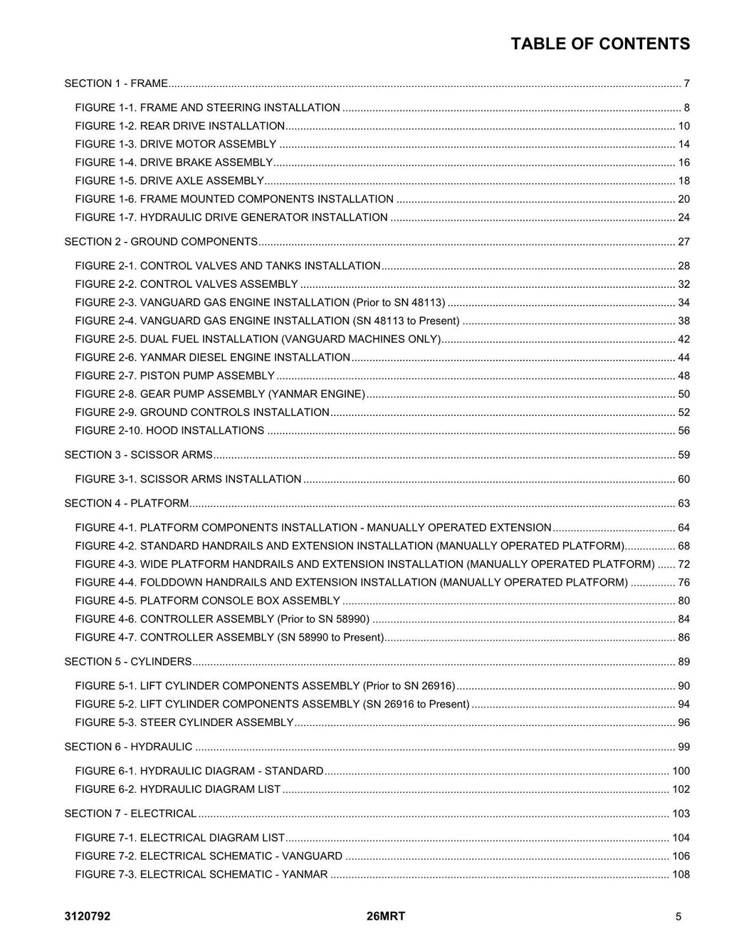 JLG 26MRT Scissor Lift Parts Catalog Manual 3120792