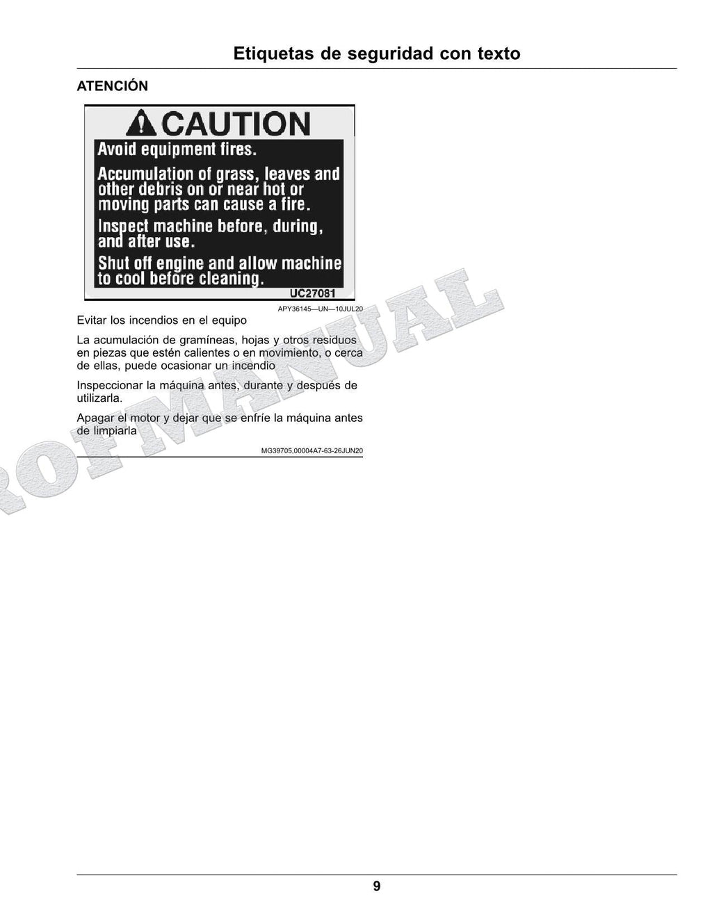 John Deere S220 S240 Tractor Manual del Operador SN S220 010001- 240 880001-