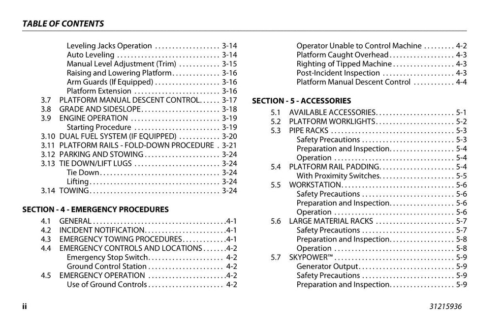 JLG RT3394 RT4394 Scissor Lift Maintenance Operation Operators Manual 31215936