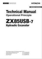 HITACHI ZX85USB-7 Excavator Operational Principle Technical Manual TODEU90-EN-00