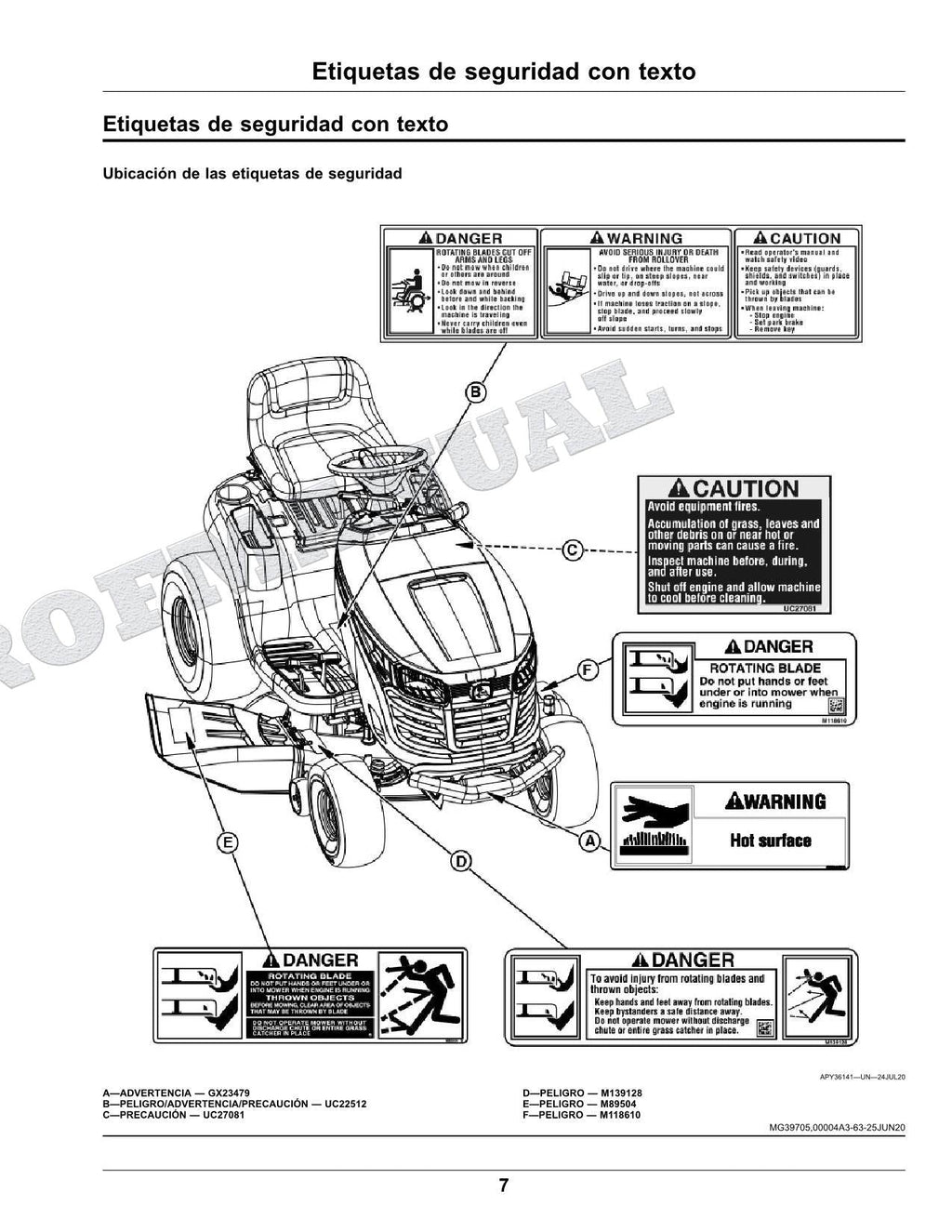 John Deere S100 S110 S120 S130 S140 S160 S170 S180 Tractor Manual del Operador