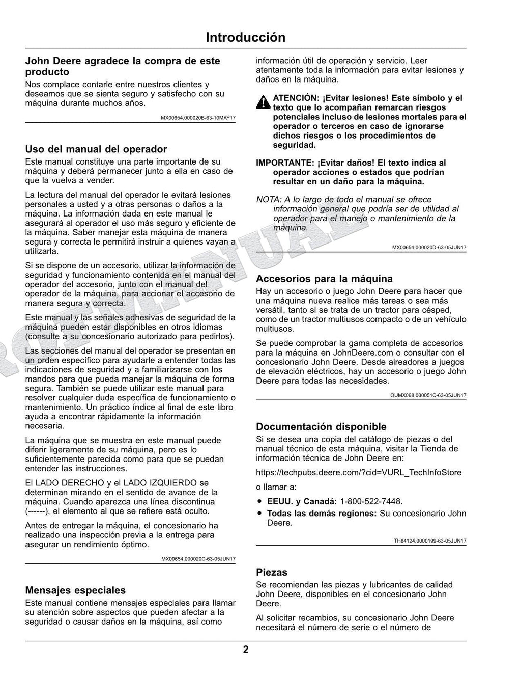 John Deere XUV560E XUV560E S4 cocodrilo Manual del Operador Español SN 010001-