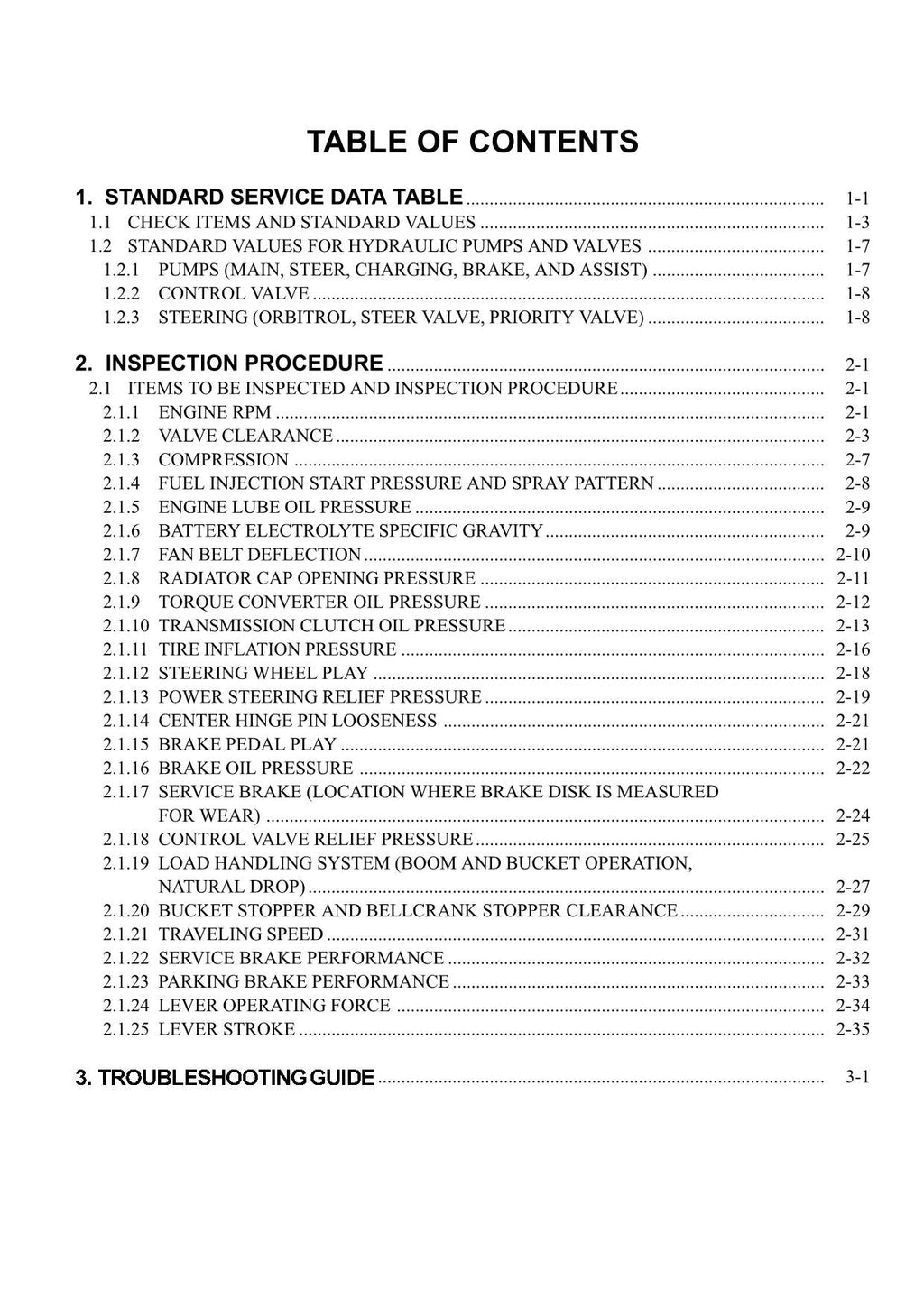 Hitachi LX110-7 LX130-7 LX160-7 LX190-7 LX230-7 Loader Inspection Manual