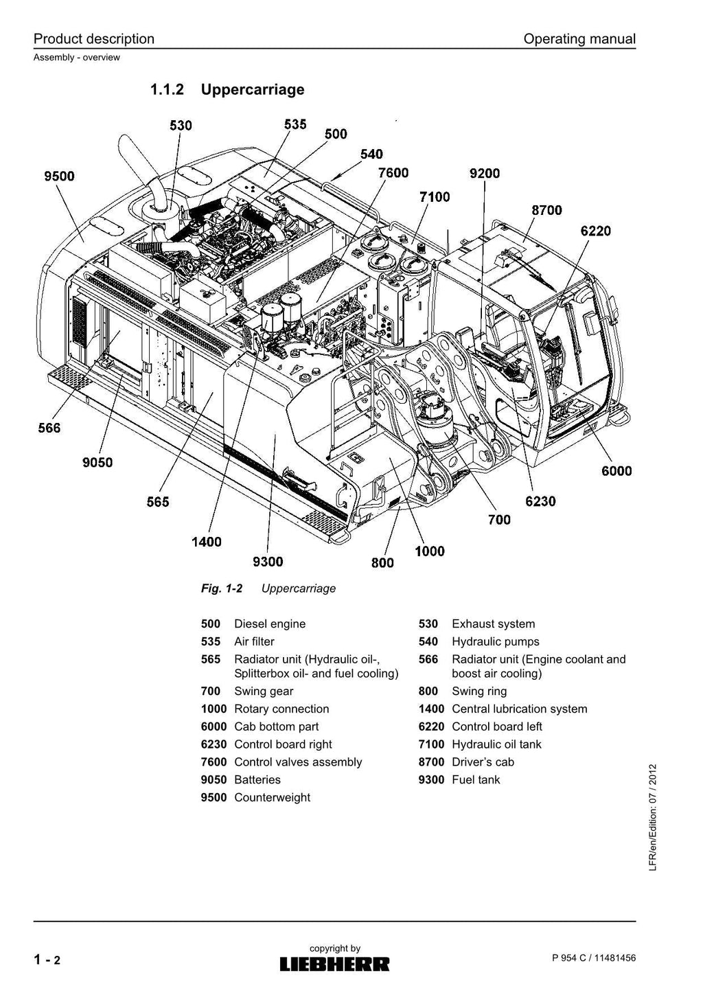 Liebherr P954 C Excavator Operators manual