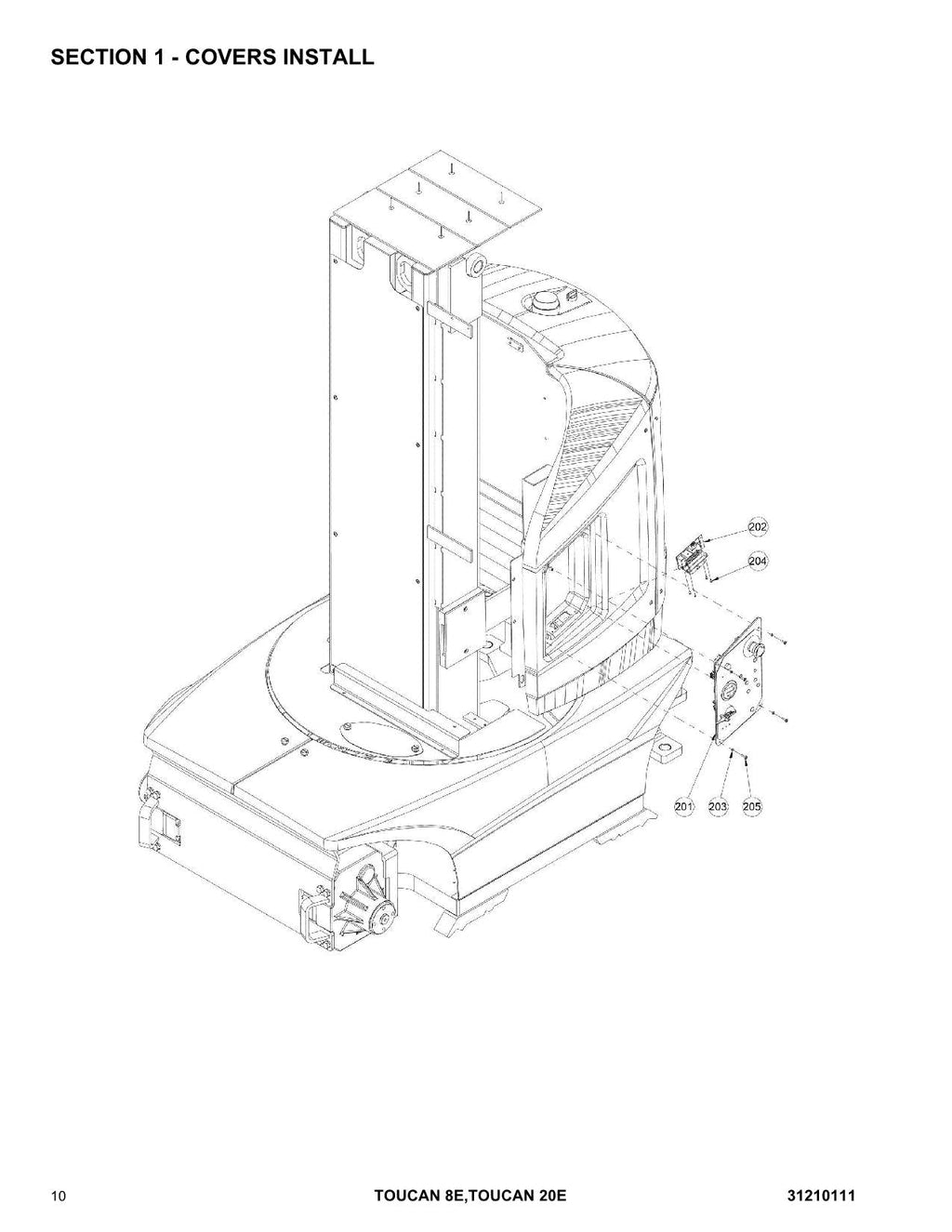 TOUCAN 20E 8E Vertical Lift Parts Catalog Manual 31210111 Multi language
