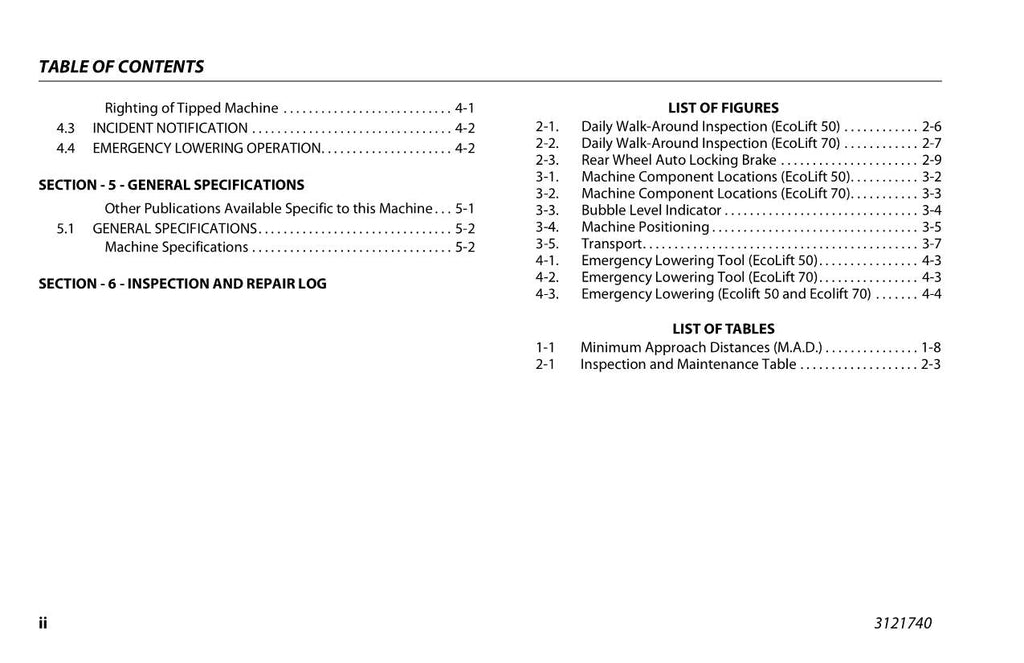 Manual del operador de mantenimiento y operación del mástil vertical JLG Ecolift 50 Ecolift 70