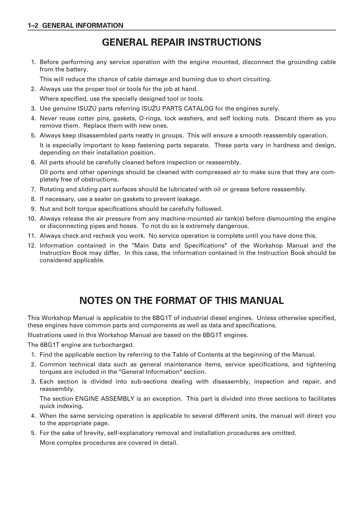 Hitachi 6BG1 Tier2 Engine Service manual