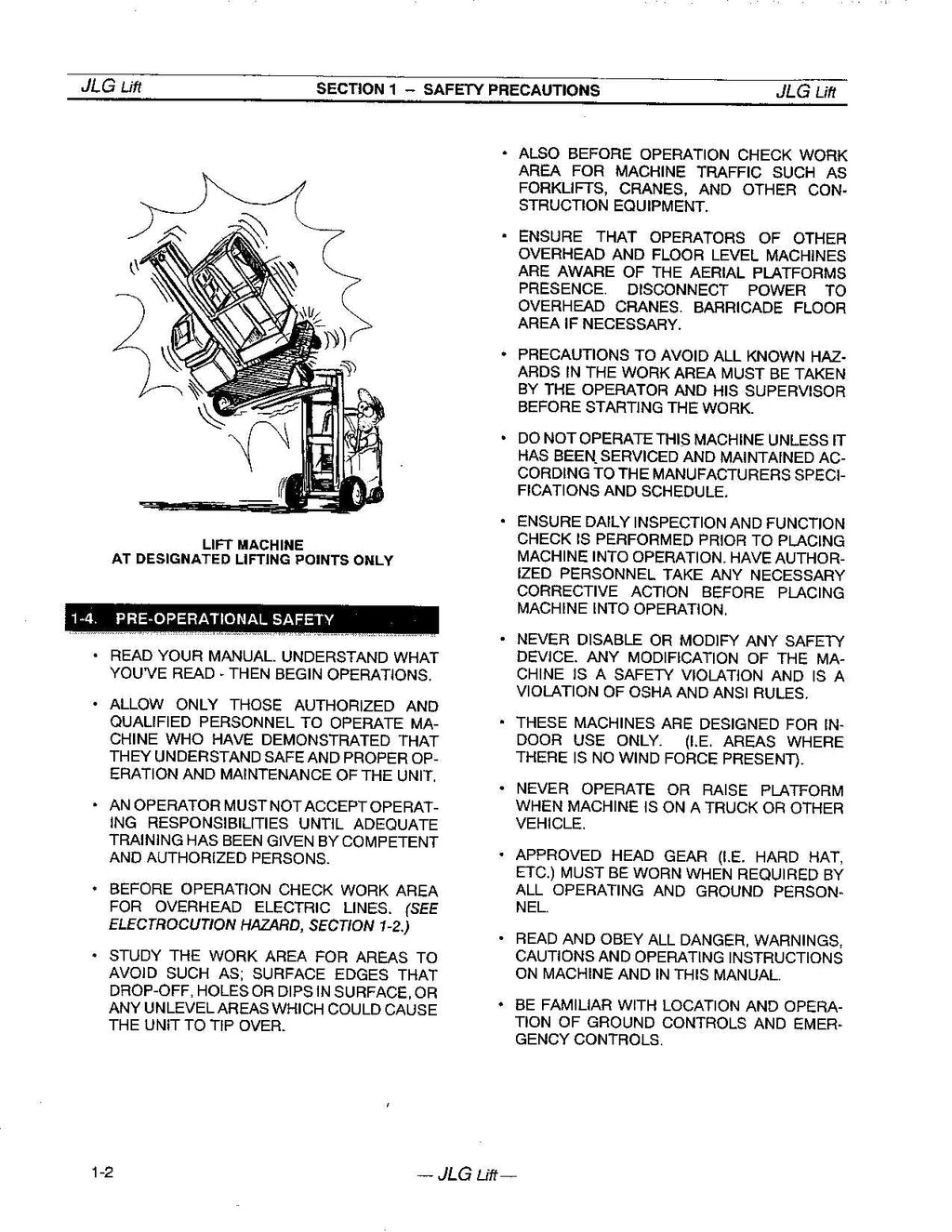 JLG 10VP 15VP 20VP- Operation Vertical Mast Operators Manual EN FR DE IT ES lang