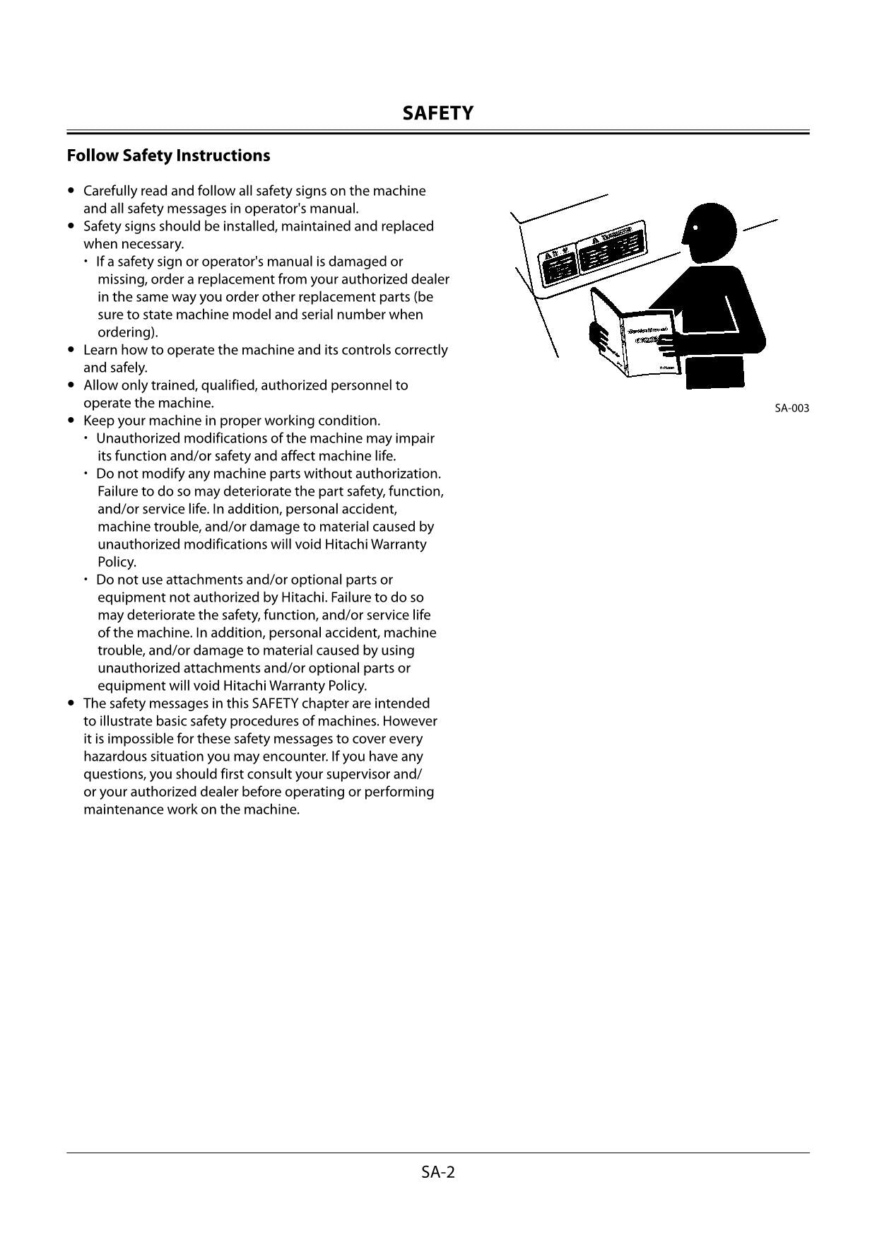 Manual de servicio y reparación de la excavadora Hitachi ZX20U-5A