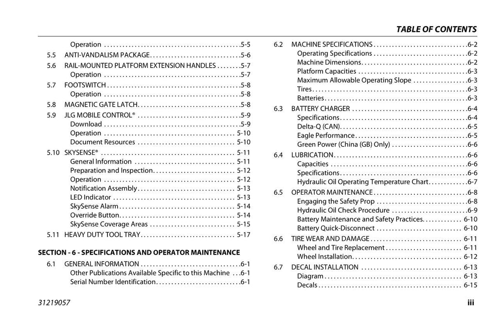 Manual del operador de mantenimiento y operación de elevadores de tijera JLG ES2632 ES3246 31219057