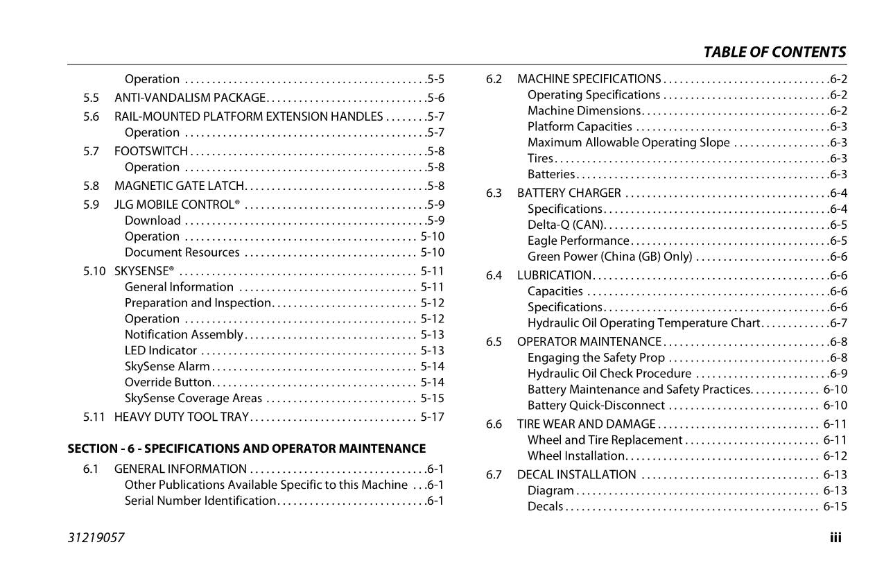 Manual del operador de mantenimiento y operación de elevadores de tijera JLG ES2632 ES3246 31219057