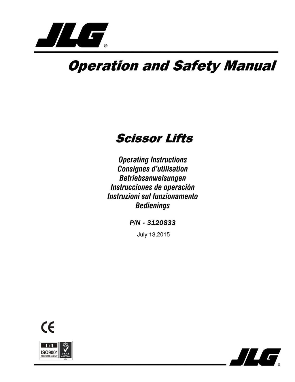 Manual del operador del elevador de tijera JLG 500RTS CM2546 CM2558 500RTS CM1432