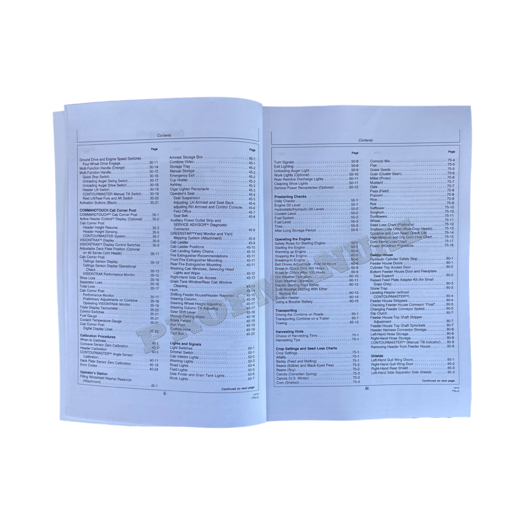 Manual del operador de la cosechadora John Deere 9450, 9550 y 9650 + ¡Extra! OMH175213 