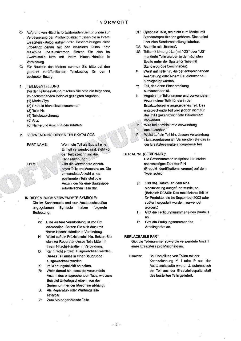 HITACHI ZAXIS ZX135US ZX135US-E ZX135USK Excavator Parts Catalog Manual