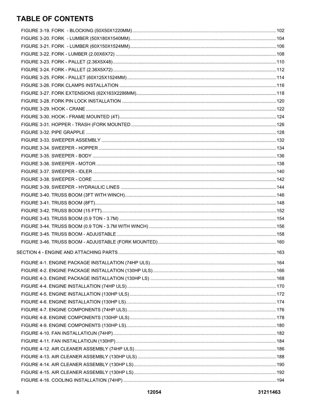 SKYTRAK 12054 Telehandler Parts Catalog Manual 31211463