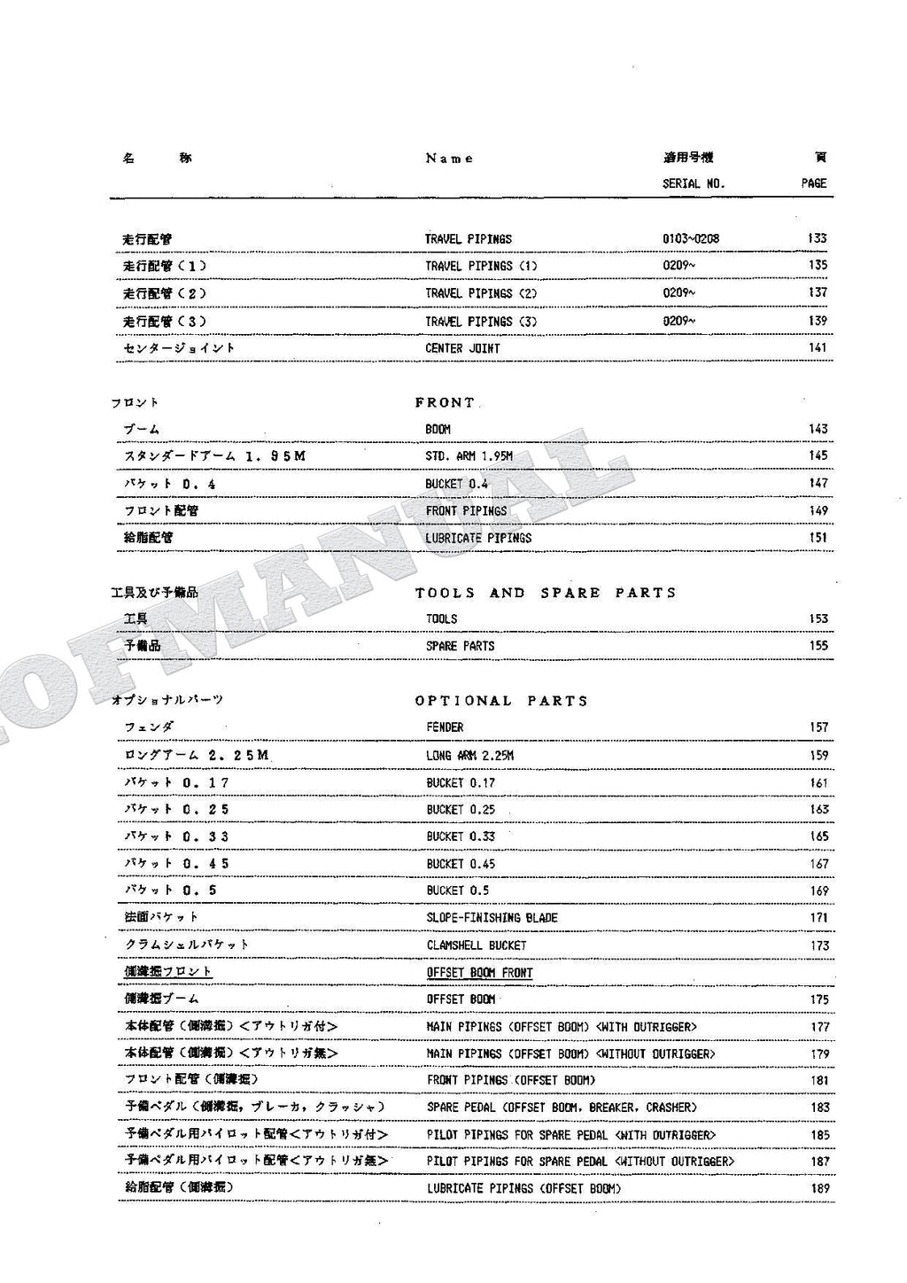HITACHI EX100WD Excavator Parts Catalog Manual