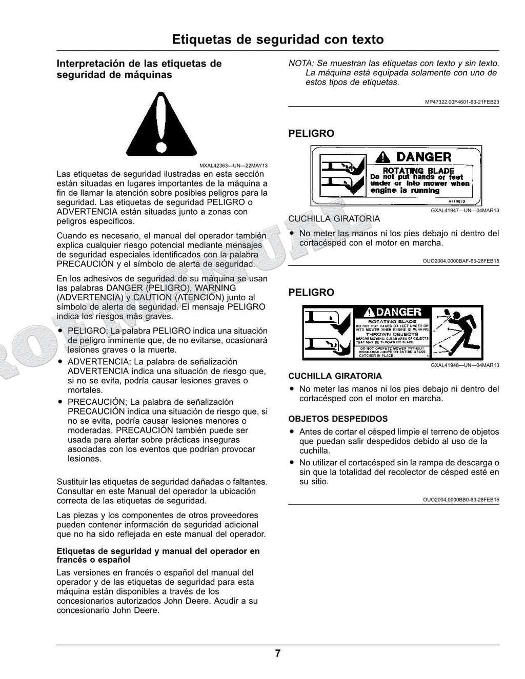 John Deere S220 S240 Tractor Manual del Operador SN S220 010001- 240 880001-