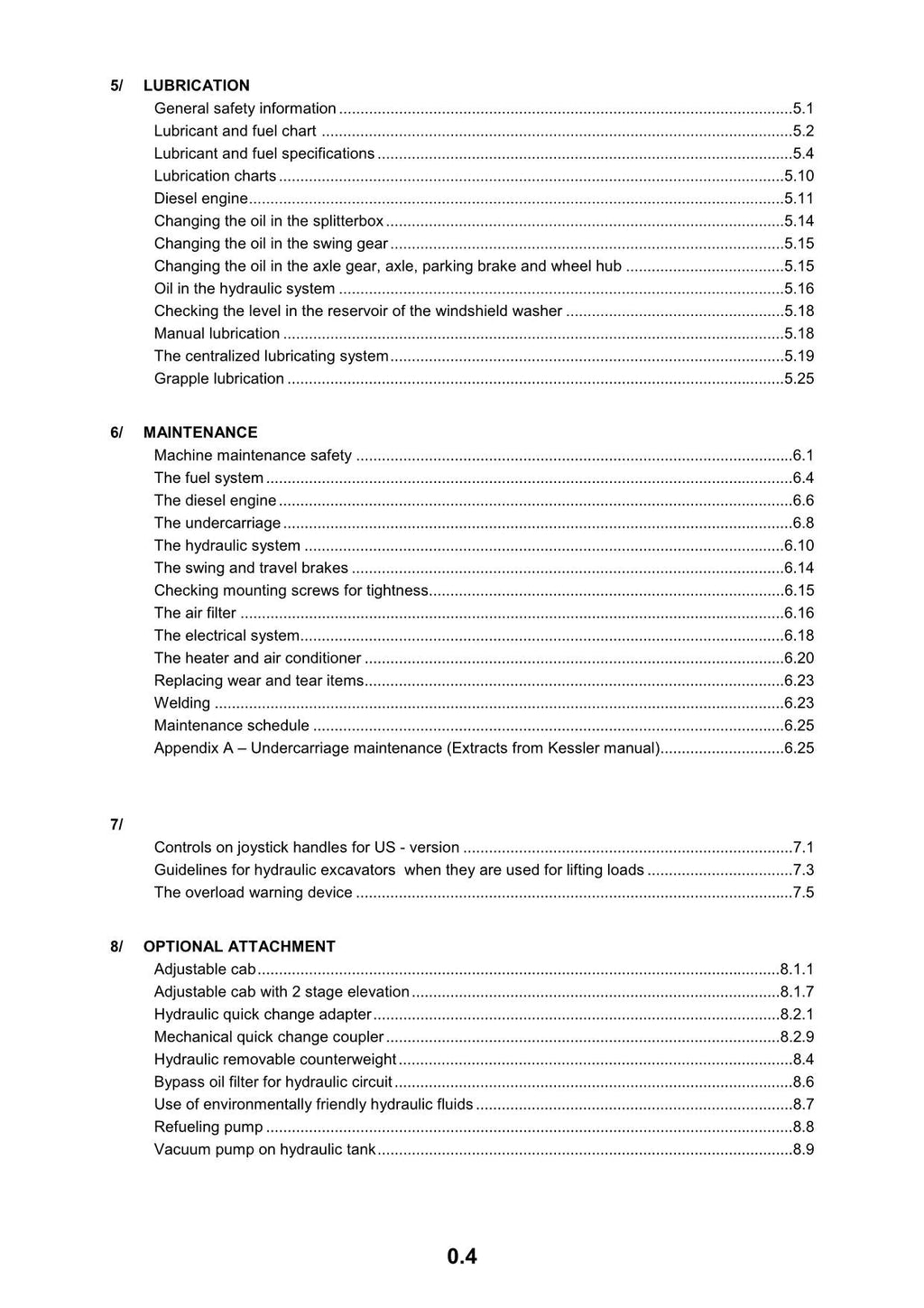 Liebherr A974 B Litronic Excavator Operators manual