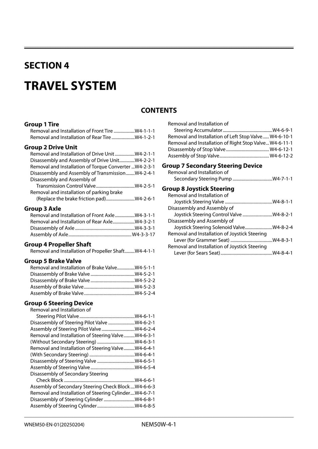 Hitachi ZW250-6 Wheel Loader Workshop Manual