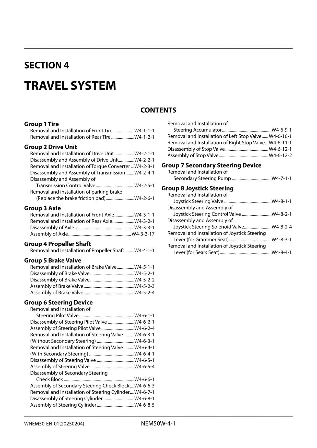 Hitachi ZW250-6 Wheel Loader Workshop Manual