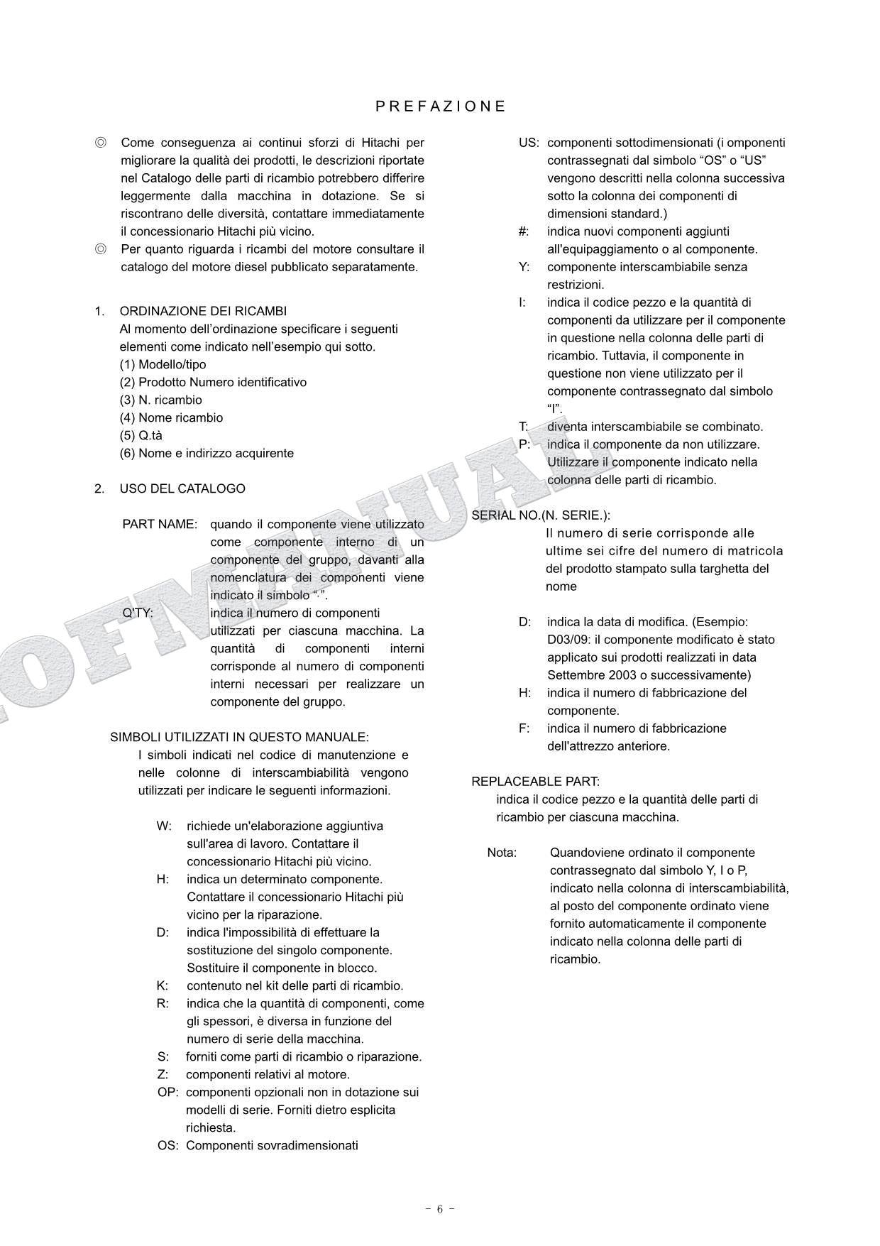 HITACHI ZAXIS ZX60USB-3 ZX60USB-3F Excavator Parts Catalog Manual