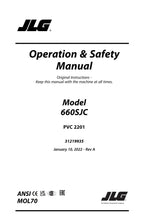 JLG 660SJC Boom Lift Maintenance Operation Operators Manual 31219935