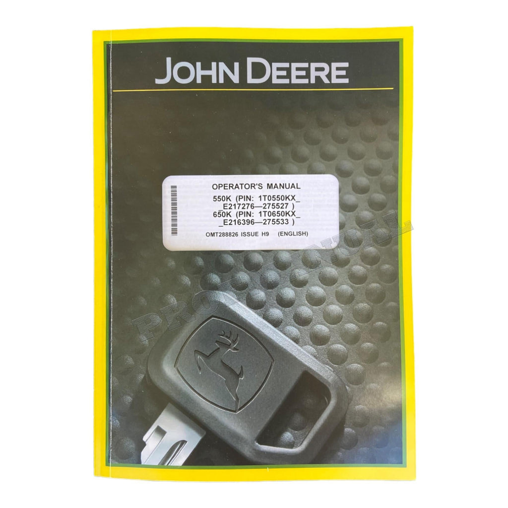 Manual del operador de la topadora sobre cadenas Jonh Deere 550K y 650K + ¡Extra! OMT288826 