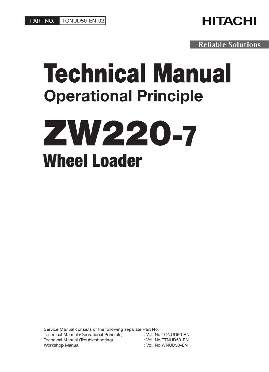 Hitachi ZW220-7 Wheel Loader Technical Manual Operational Principle