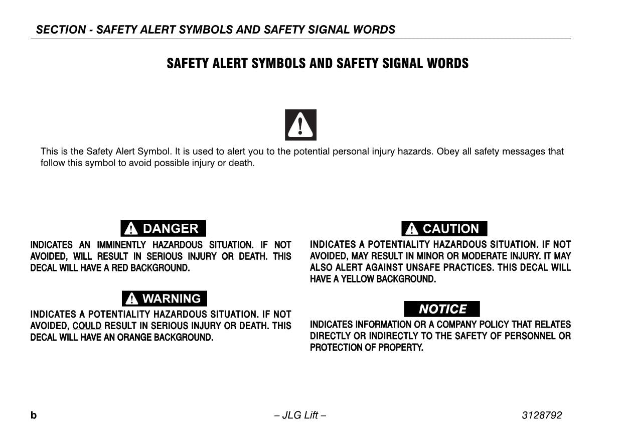 JLG X390AJ Compact Crawler Boom Maintenance Operation Operators Manual