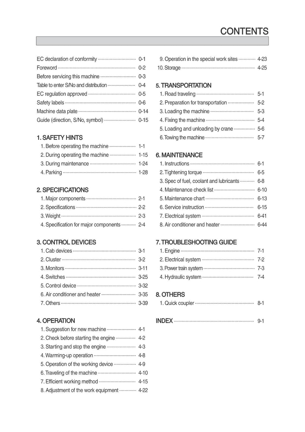 Hyundai HL730TM-9 WHEEL LOADER Operators Maintenance Manual