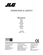 JLG 30e 35e 40e 45e n35e n40e Boom Lift Maintenance Operators Manual 3120860