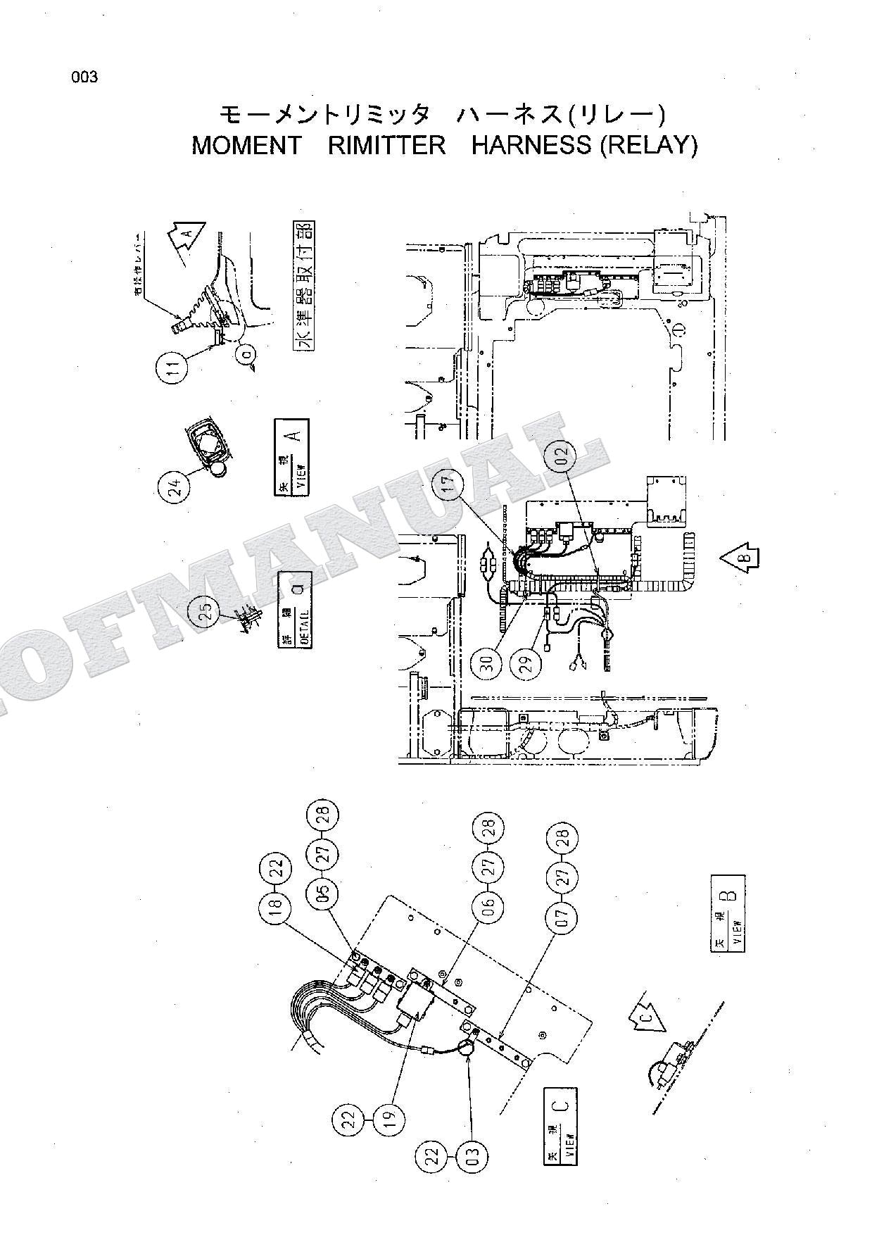 HITACHI ZAXIS ZX70 ZX160LC ML Crane Excavator Parts Catalog Manual