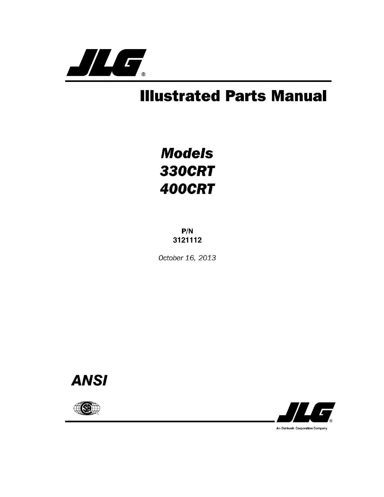 Catálogo de piezas del elevador de tijera JLG 330CRT 400CRT Manual 3121112