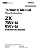 HITACHI ZX75US-5A ZX85US-5A Excavator Troubleshooting Schematic Technical Manual