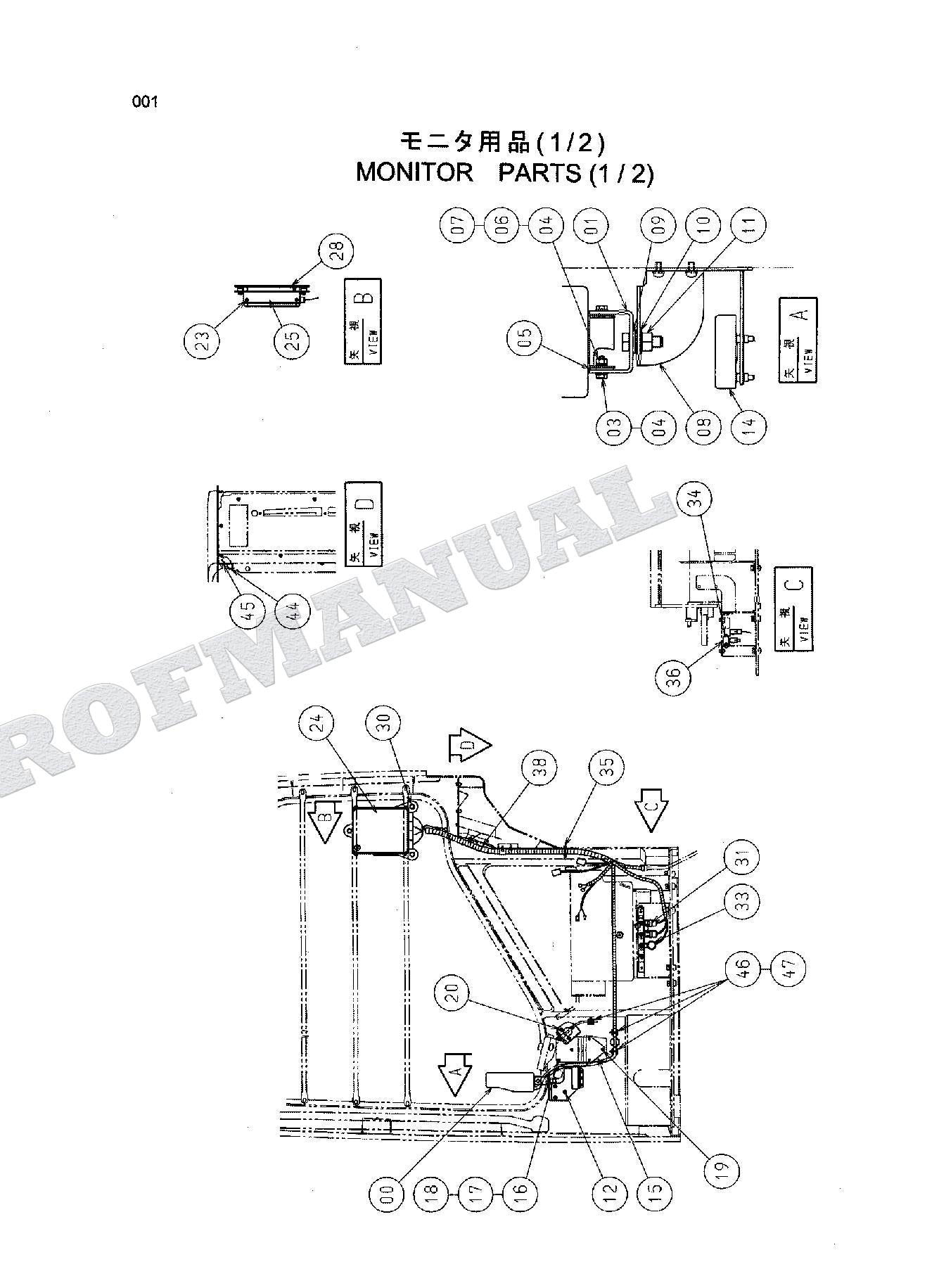 HITACHI EX75US-5 EX135UR-5 ML Crane Excavator Parts Catalog Manual